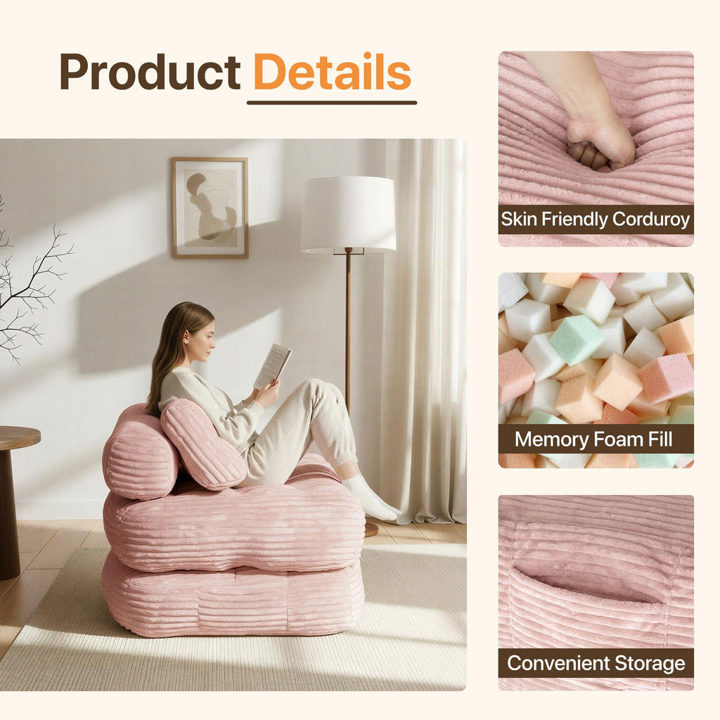 Pink Folding Sofa Bed O338