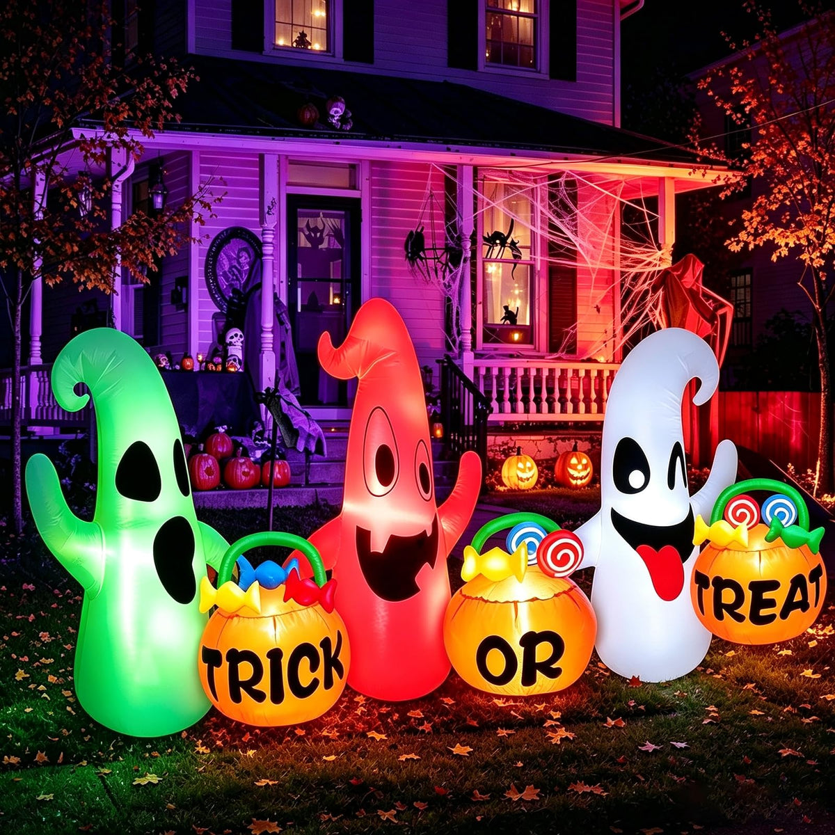 8 Ft Halloween Inflatable Ghosts Decoration T510791
