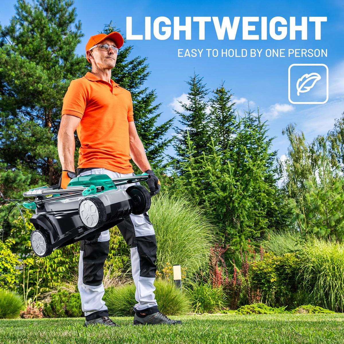 13" Cordless Electric Lawn Mower with Battery & Charger X1834