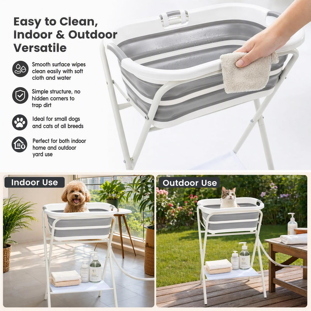 Foldable Pet Bath with Drainage Tube W740