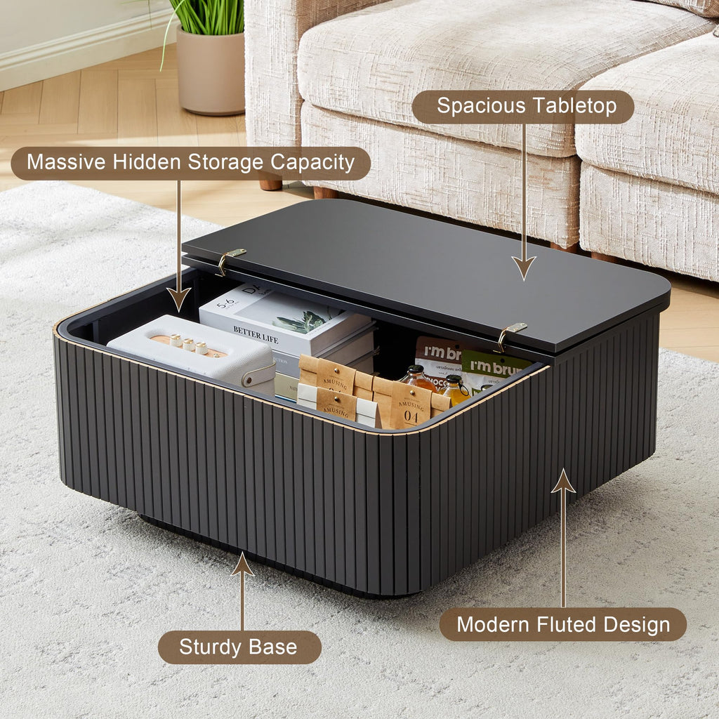 31.5" Square Coffee Table with Storage W391