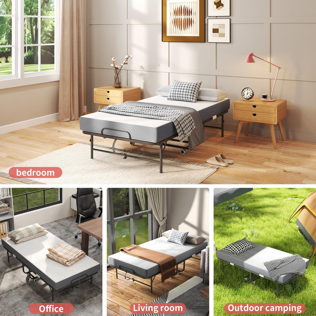 75"x38" Folding Bed with Mattress H8909