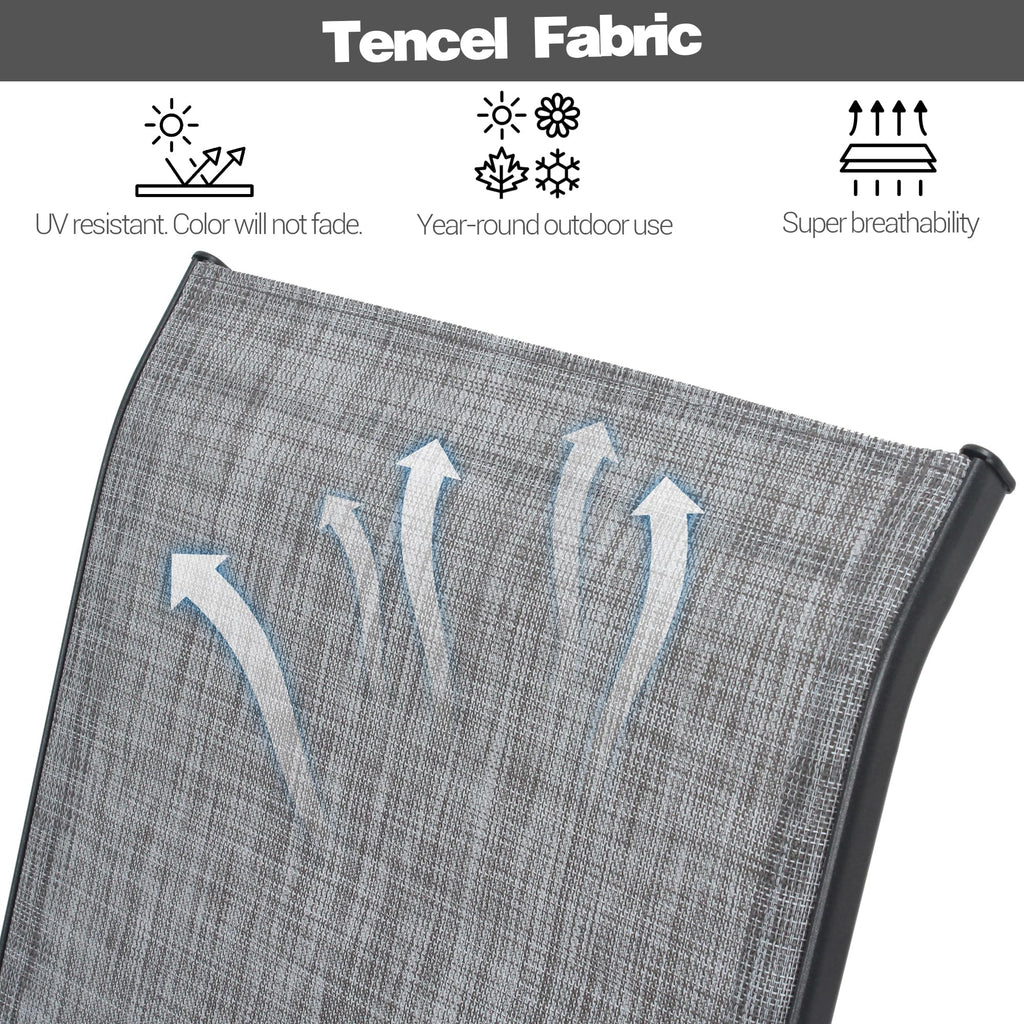 Grey Set of 4 Stackable Textilene Metal Patio Chairs U48162