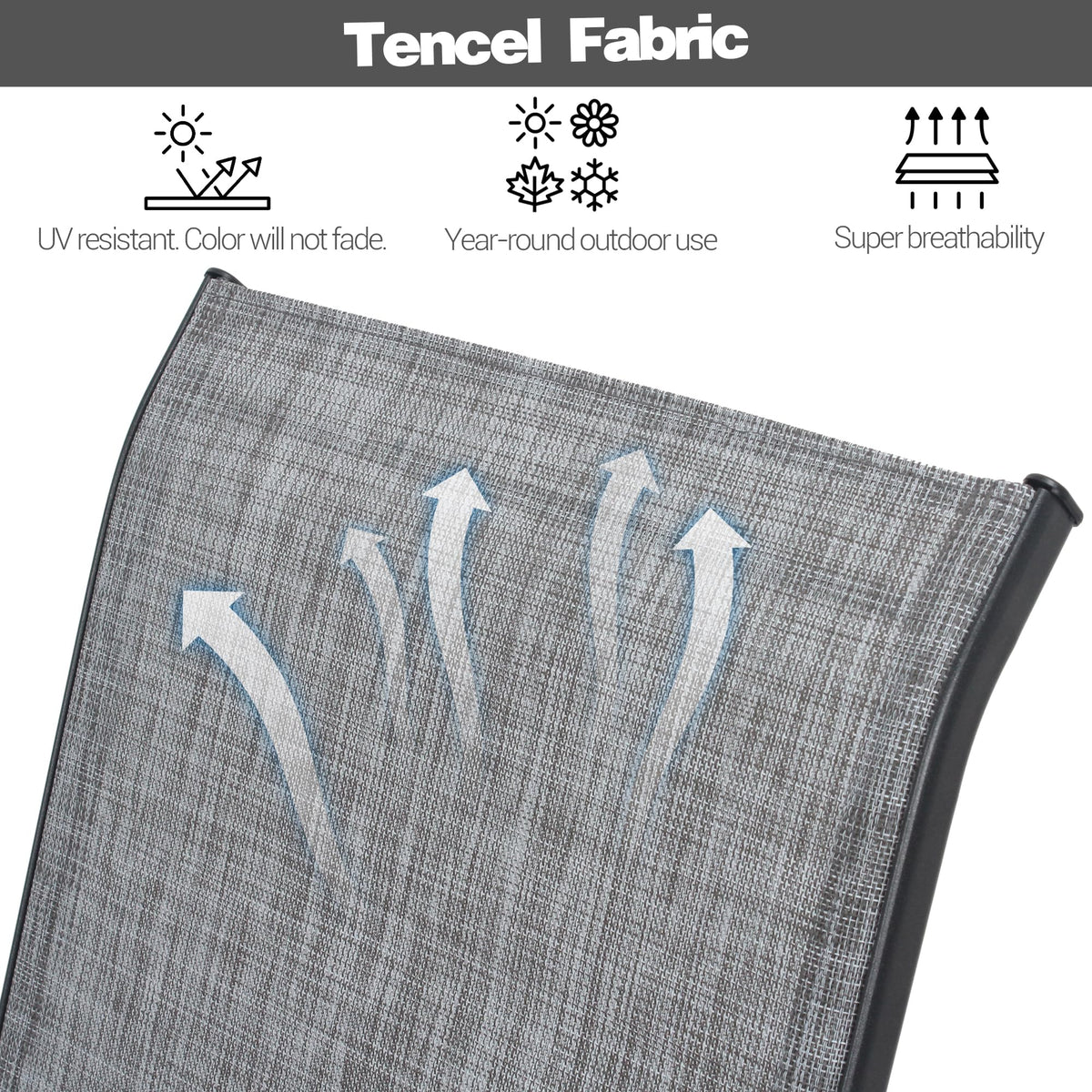Grey Set of 4 Stackable Textilene Metal Patio Chairs U48162