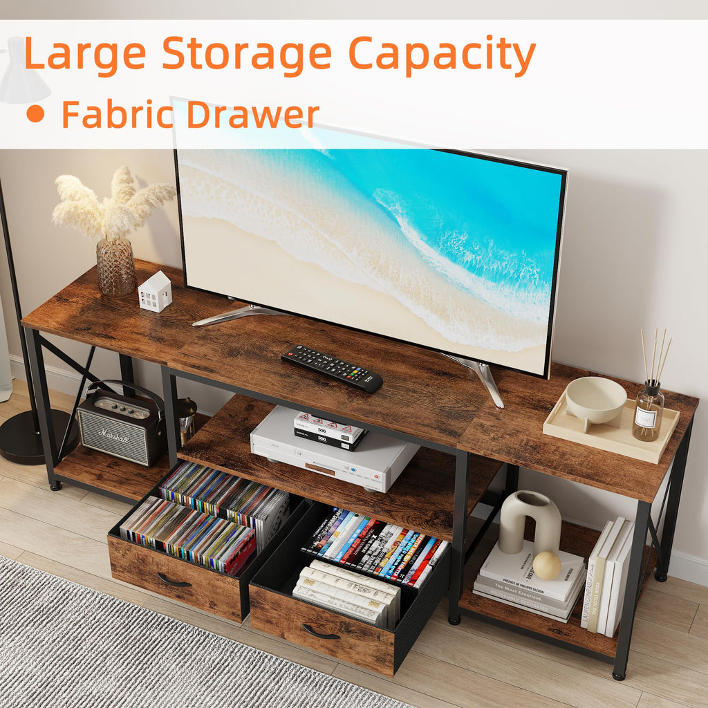 Fabric Drawers TV Stand for 65 70 75 Inches TV J4931