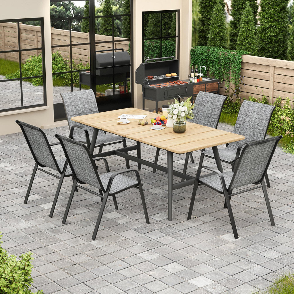 Grey Set of 4 Stackable Textilene Metal Patio Chairs U48162