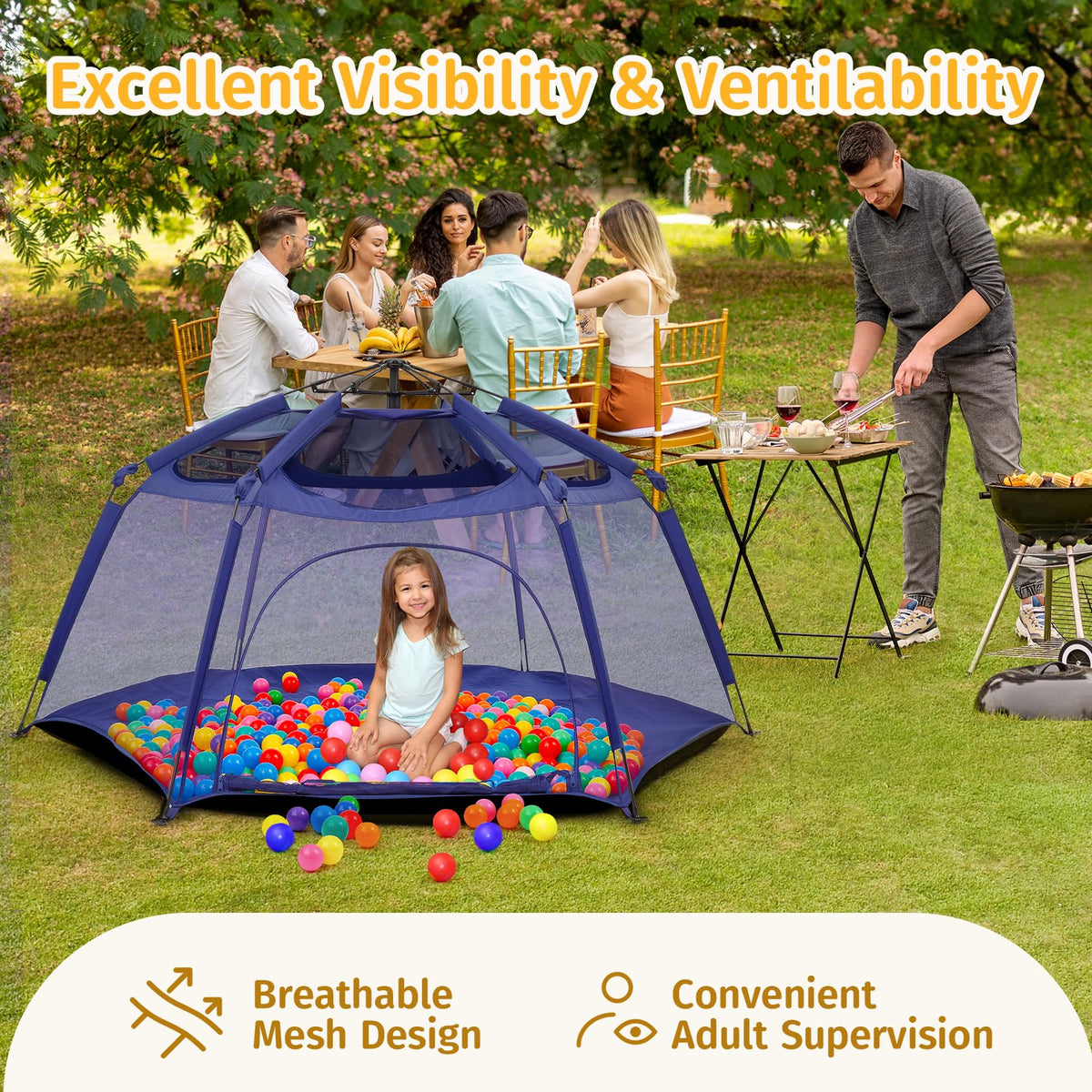 Portable Baby Playpen with Mesh G249