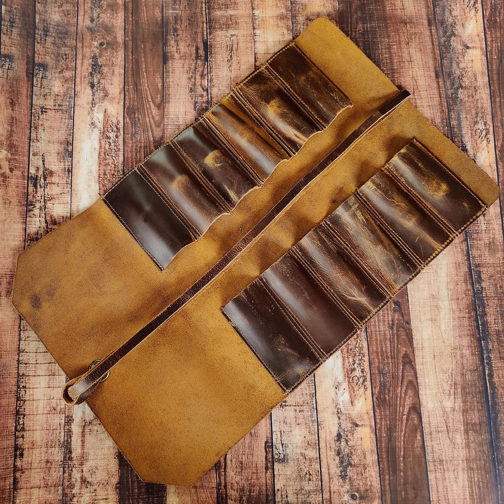 Leather Tool Roll Up Pouch E706188