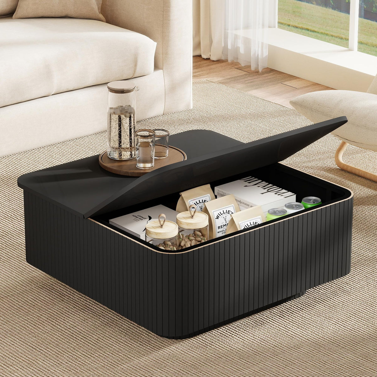 31.5" Square Coffee Table with Storage W391
