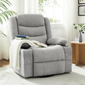 Grey Chenille Swivel Rocker Recliner Chair J134