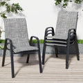 Grey Set of 4 Stackable Textilene Metal Patio Chairs U48162