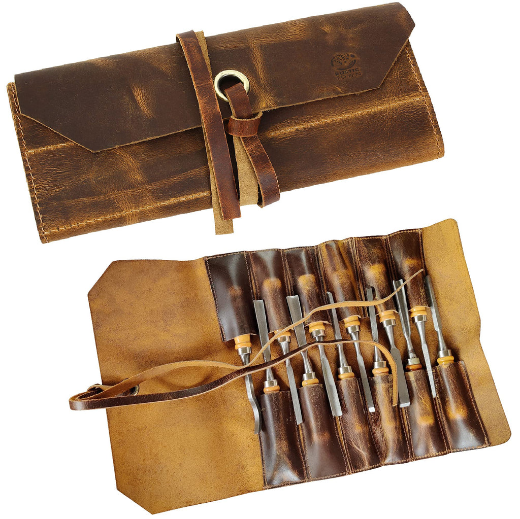 Leather Tool Roll Up Pouch E706188