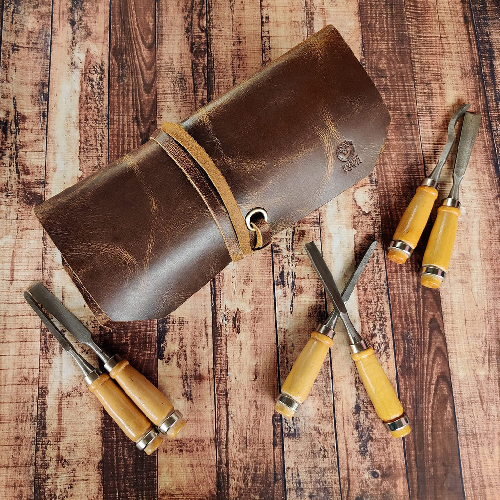Leather Tool Roll Up Pouch E706188