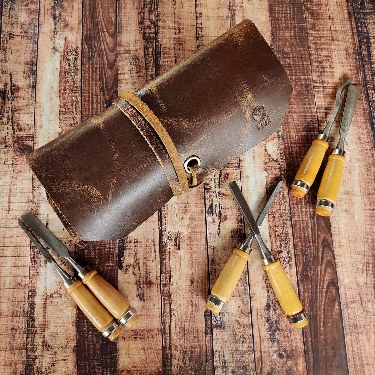 Leather Tool Roll Up Pouch E706188