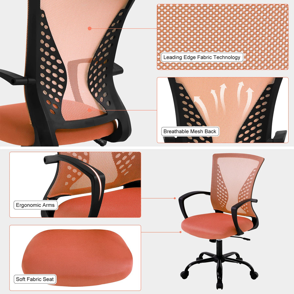 Orange Mesh Ergonomic Office Chair with Lumbar Support I8059