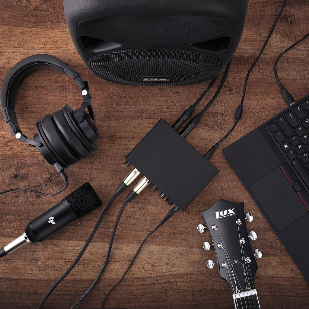 2x2 USB Audio Interface Recording Bundle with Condenser Mic, Headphones, Shockmount, XLR Cable M510