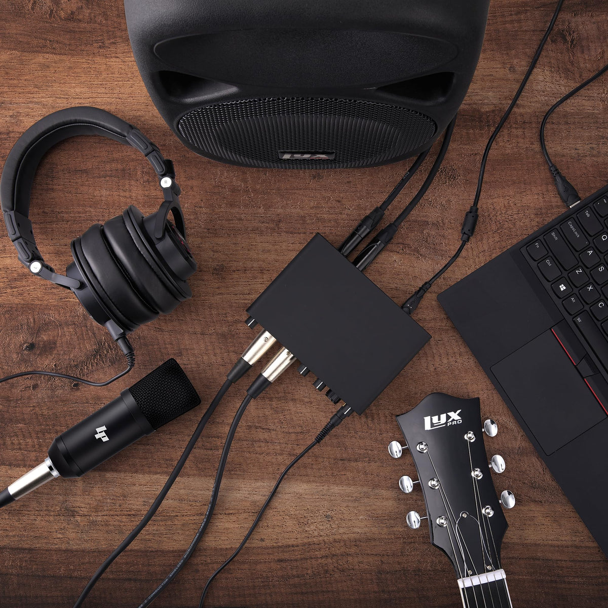 2x2 USB Audio Interface Recording Bundle with Condenser Mic, Headphones, Shockmount, XLR Cable M510