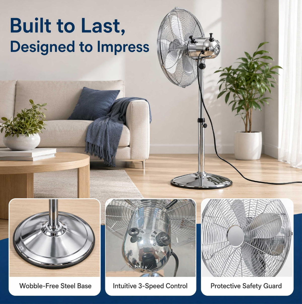 16 Inch 3-Speed Pedestal Fan J4349