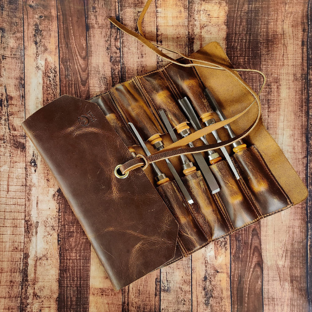 Leather Tool Roll Up Pouch E706188